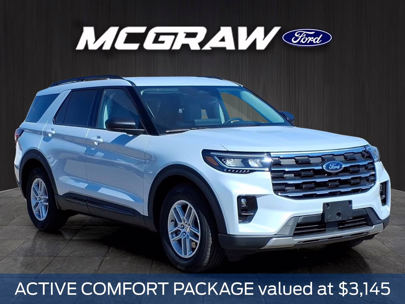 2026 White Metallic Ford Explorer Active RWD SUV