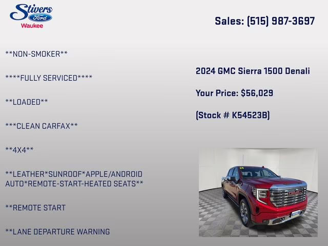 2024 Volcanic Red Tintcoat GMC Sierra 1500 Denali 4X4 Truck