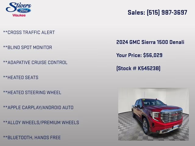 2024 Volcanic Red Tintcoat GMC Sierra 1500 Denali 4X4 Truck