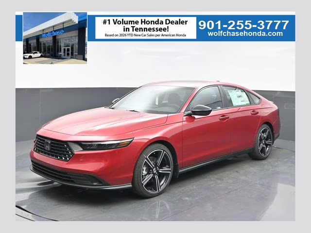 2026 Radiant Red Metallic Honda Accord Hybrid Sport FWD Sedan