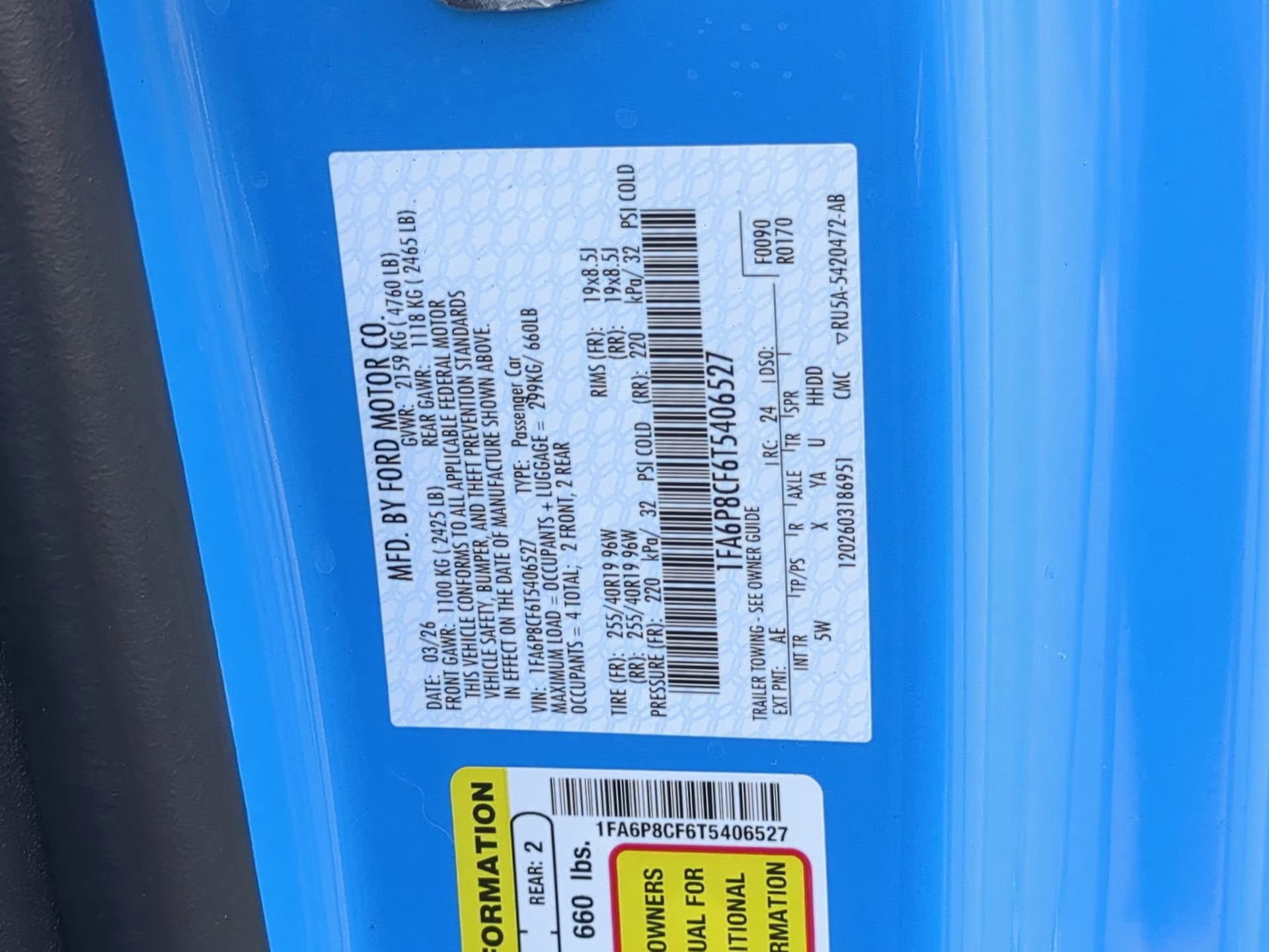 2026 Grabber Blue Metallic Ford Mustang GT RWD Coupe