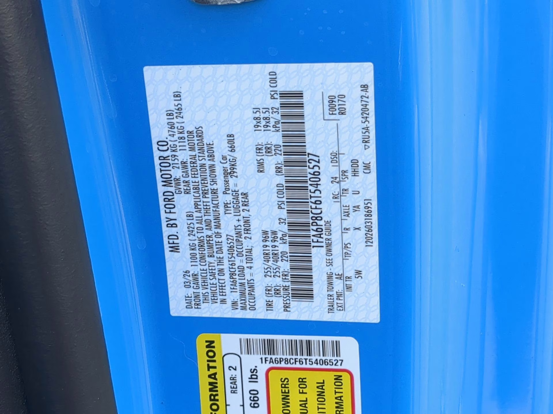 2026 Grabber Blue Metallic Ford Mustang GT Premium RWD Coupe