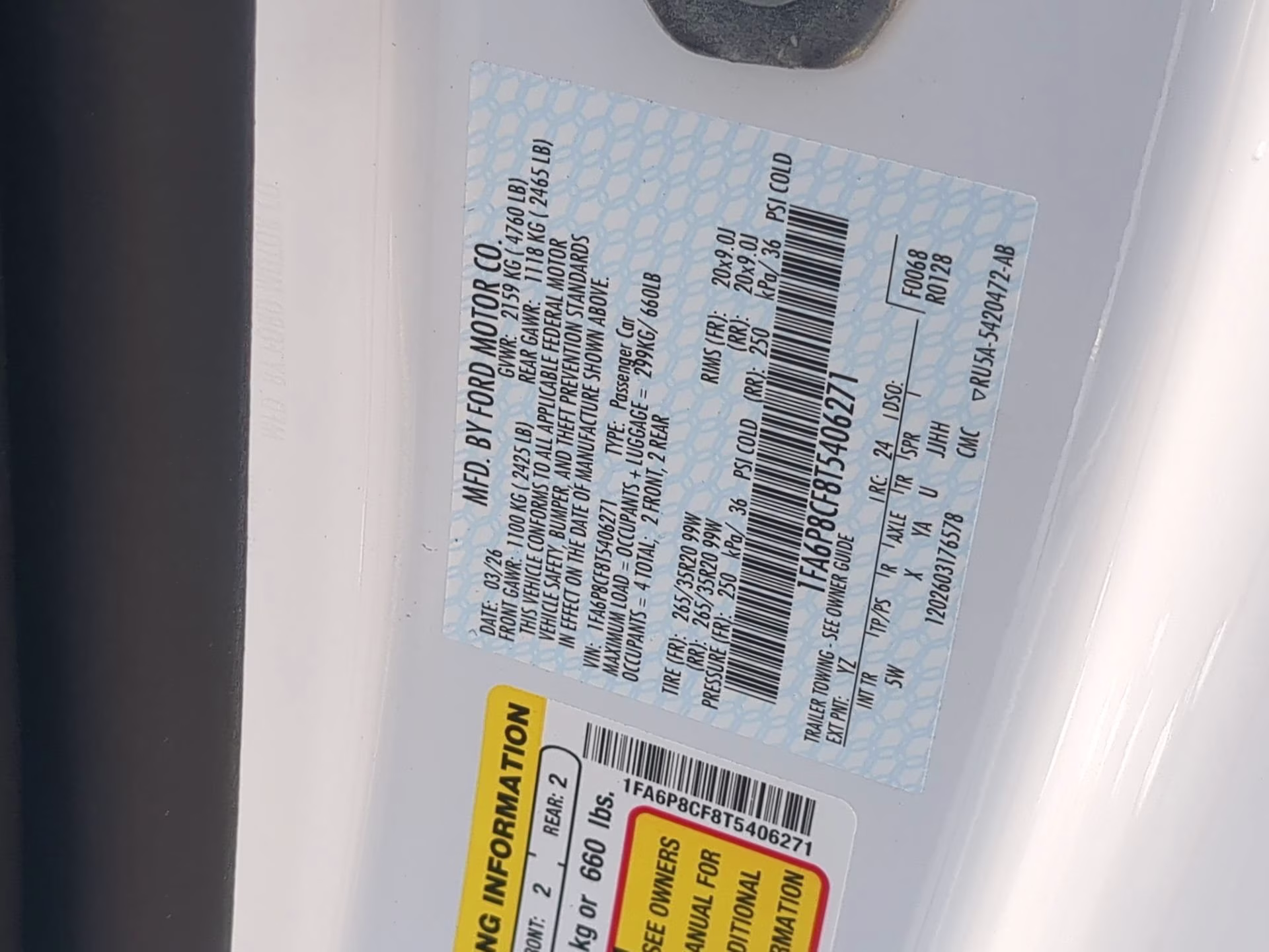 2026 Oxford White Ford Mustang GT RWD Coupe