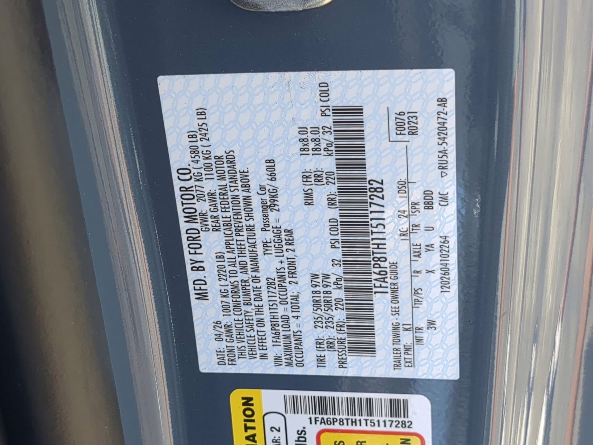 2026 Vapor Blue Metallic Ford Mustang EcoBoost Premium RWD Coupe