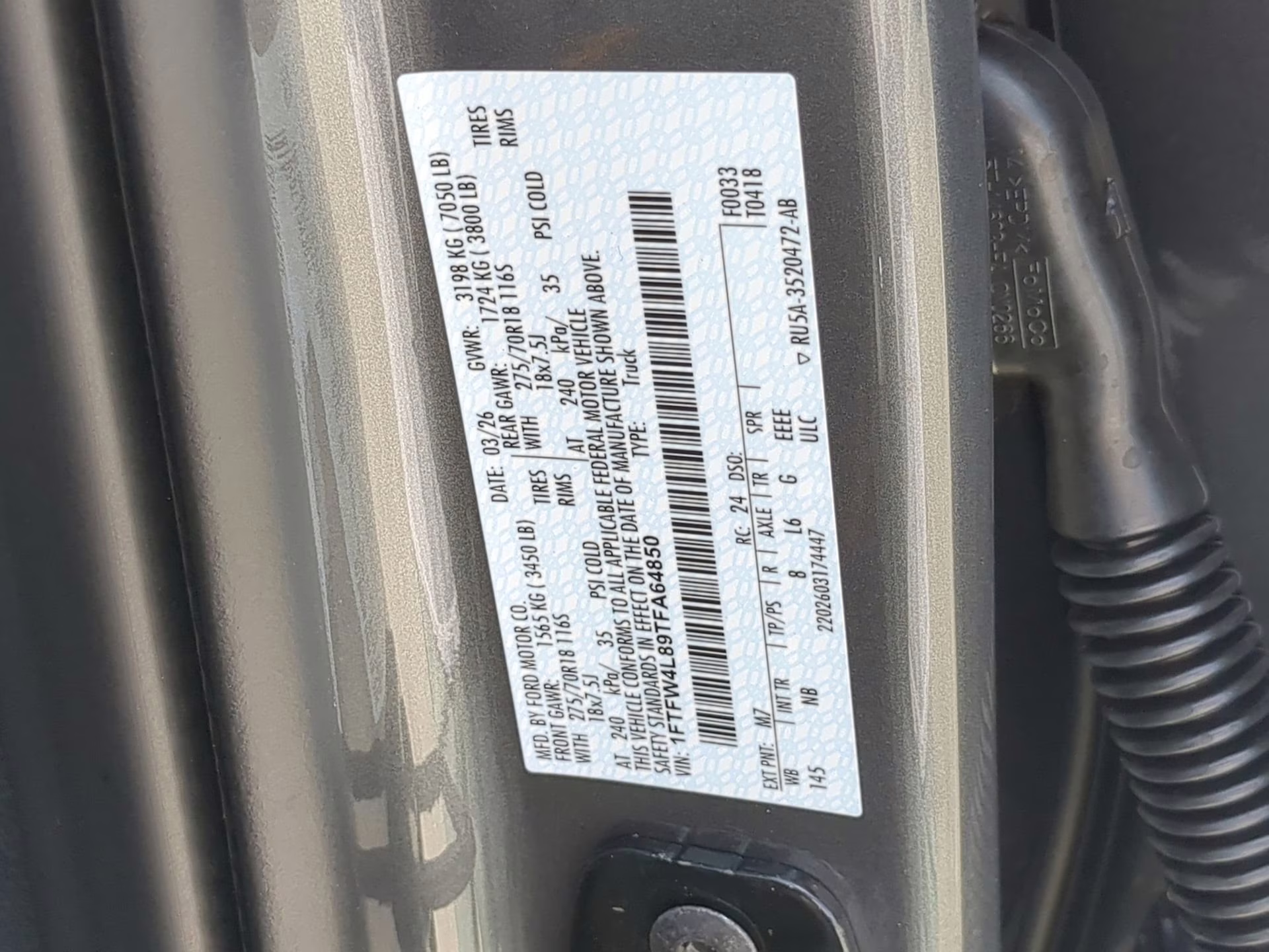 2026 Carbonized Gray Metallic Ford F-150 Tremor Crew Cab Pickup 4X4 Truck