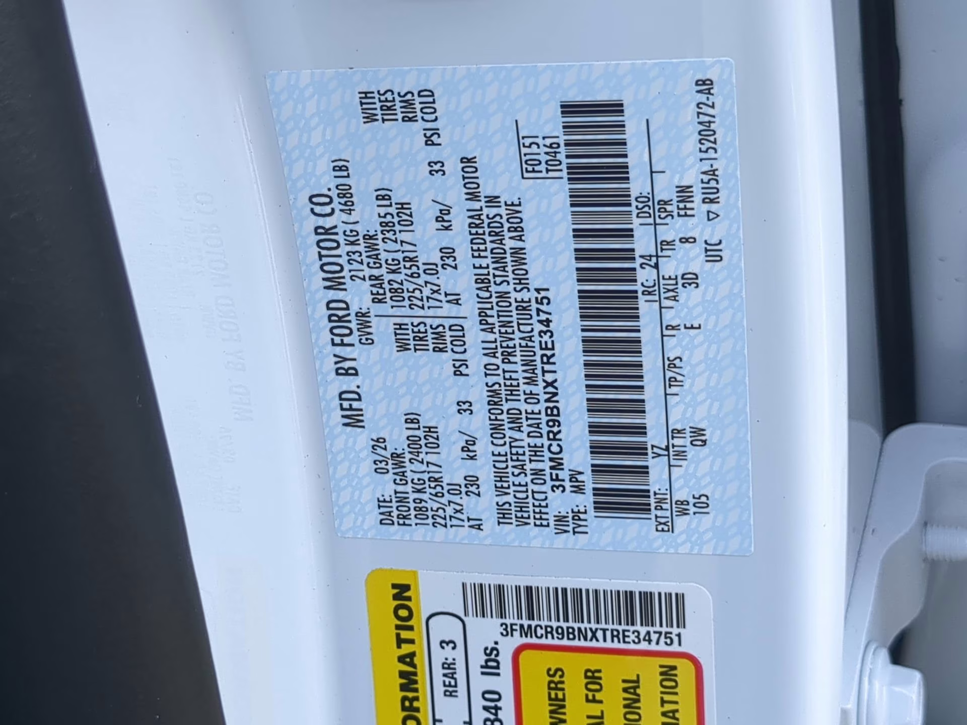 2026 Oxford White Ford Bronco Sport Big Bend 4X4 SUV