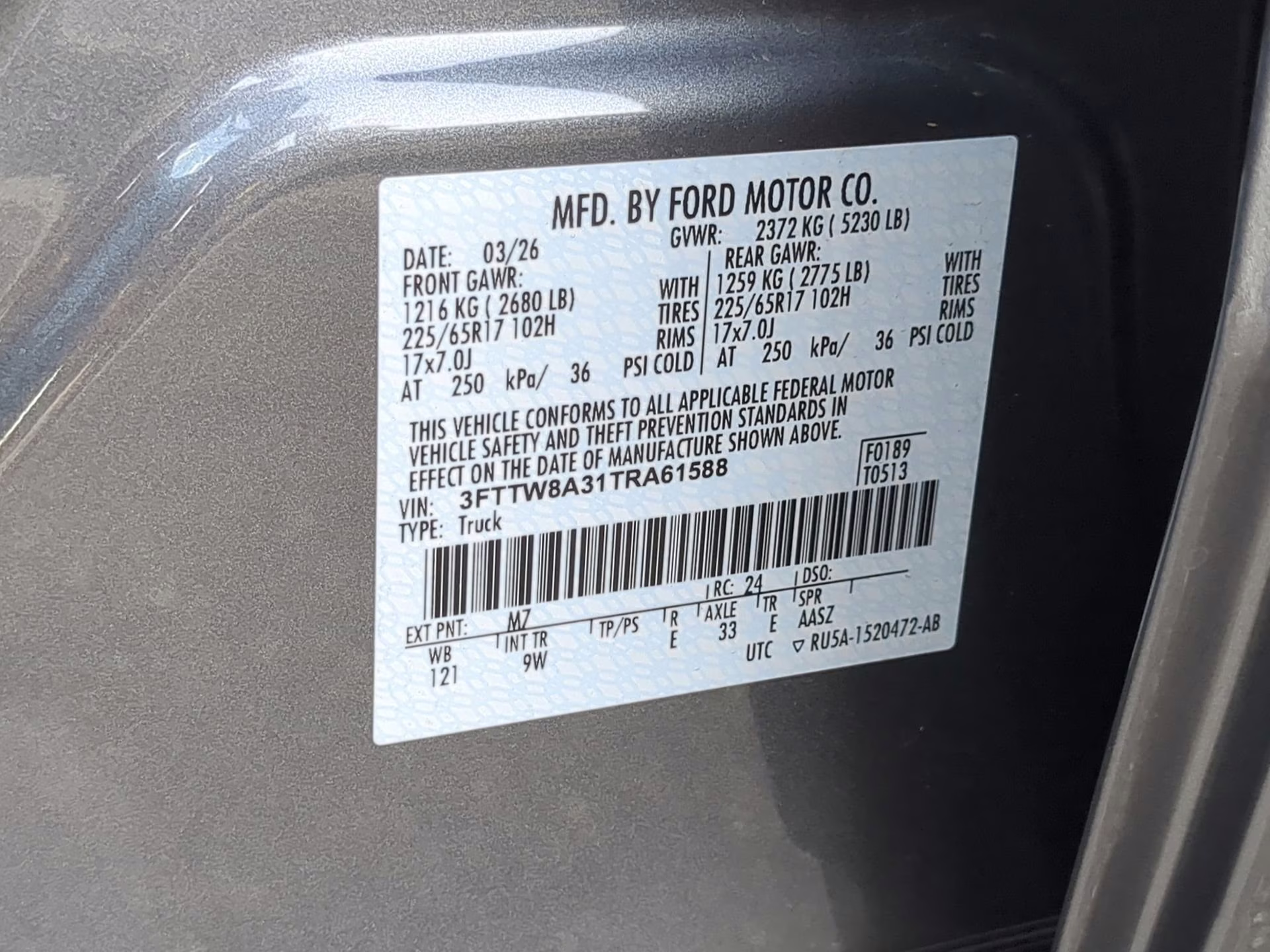 2026 Carbonized Gray Metallic Ford Maverick XL Crew Cab Pickup FWD Truck