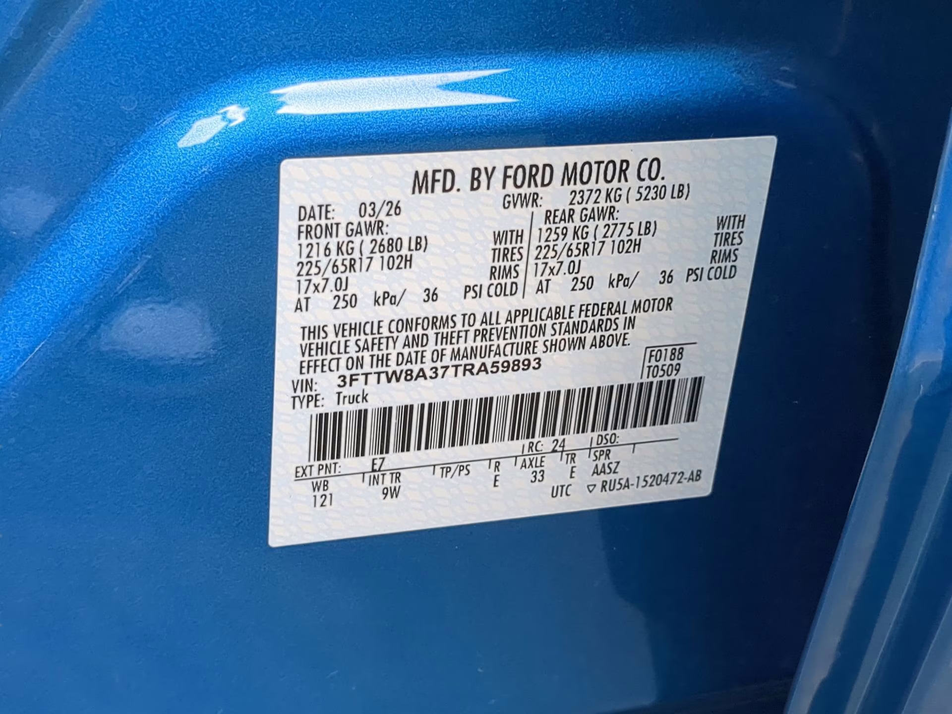 2026 Velocity Blue Ford Maverick XL Crew Cab Pickup FWD Truck