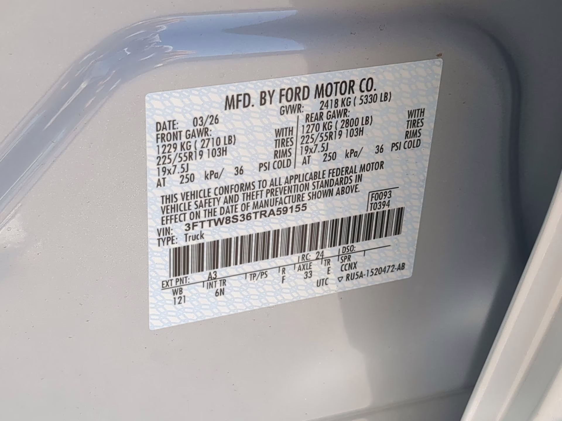 2026 Space White Metallic Ford Maverick LARIAT Crew Cab Pickup AWD Truck