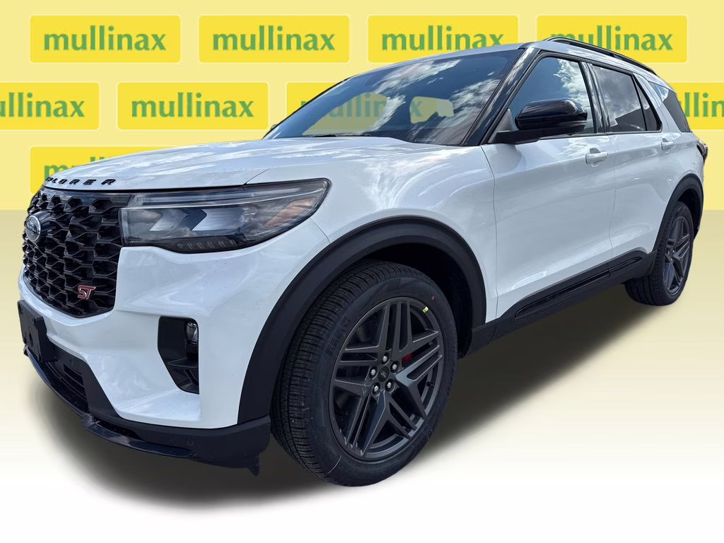 2026 Star White Metallic Tri-Coat Ford Explorer ST RWD SUV