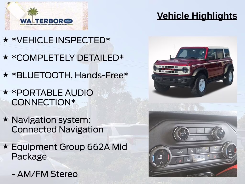 2026 Ruby Red Metallic Tinted Clearcoat Ford Bronco Heritage Edition 4X4 SUV