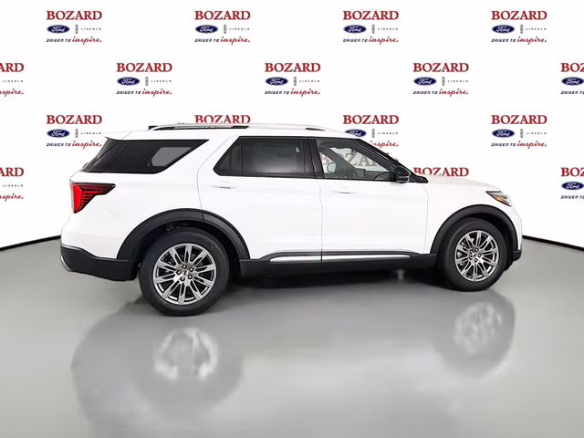 2026 Star White Metallic Tri-Coat Ford Explorer Platinum RWD SUV