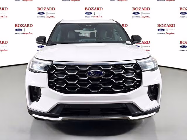 2026 Star White Metallic Tri-Coat Ford Explorer Platinum RWD SUV