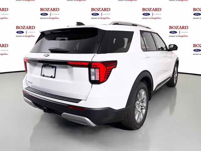 2026 Star White Metallic Tri-Coat Ford Explorer Platinum RWD SUV