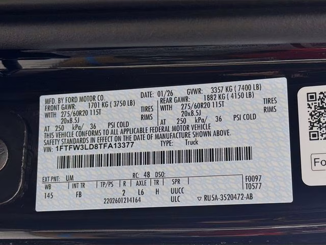 2026 Agate Black Metallic Ford F-150 XLT 4X4 Truck