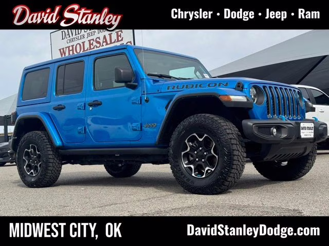 2022 Hydro Blue Pearl Coat Jeep Wrangler Unlimited Rubicon 4xe 4X4 SUV