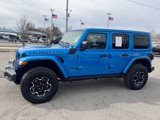 2022 Hydro Blue Pearl Coat Jeep Wrangler Unlimited Rubicon 4xe 4X4 SUV