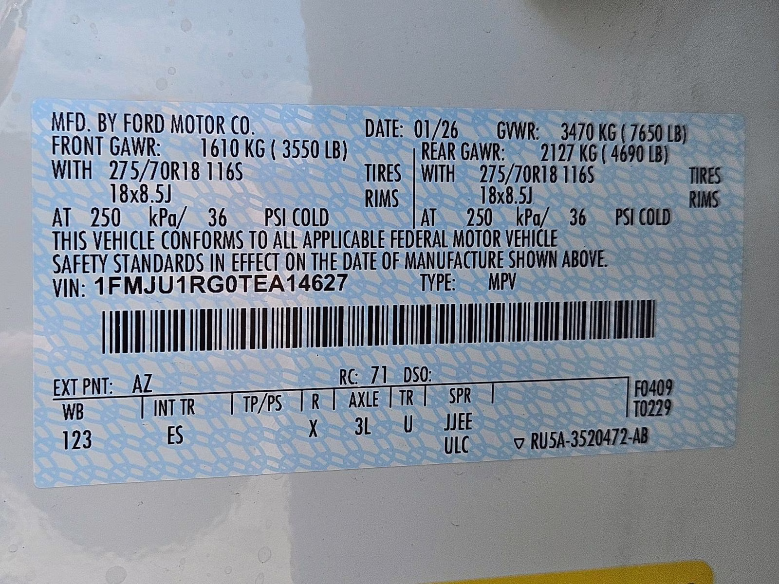 2026 White Metallic Ford Expedition Tremor 4X4 SUV