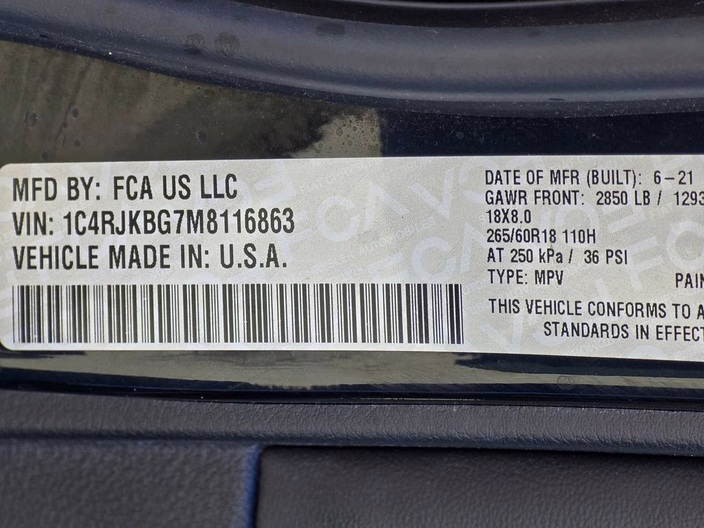 2021 Diamond Black Crystal Pearlcoat Jeep Grand Cherokee L Limited 4X4 SUV