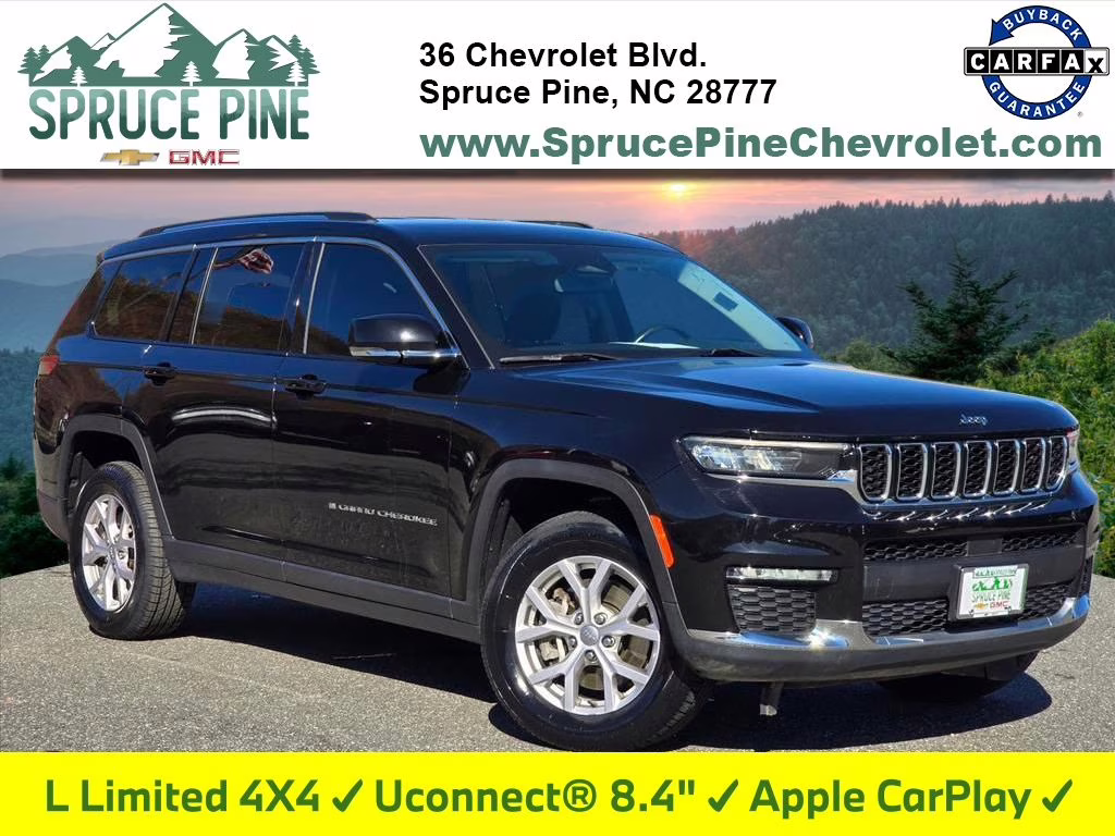 2021 Diamond Black Crystal Pearlcoat Jeep Grand Cherokee L Limited 4X4 SUV