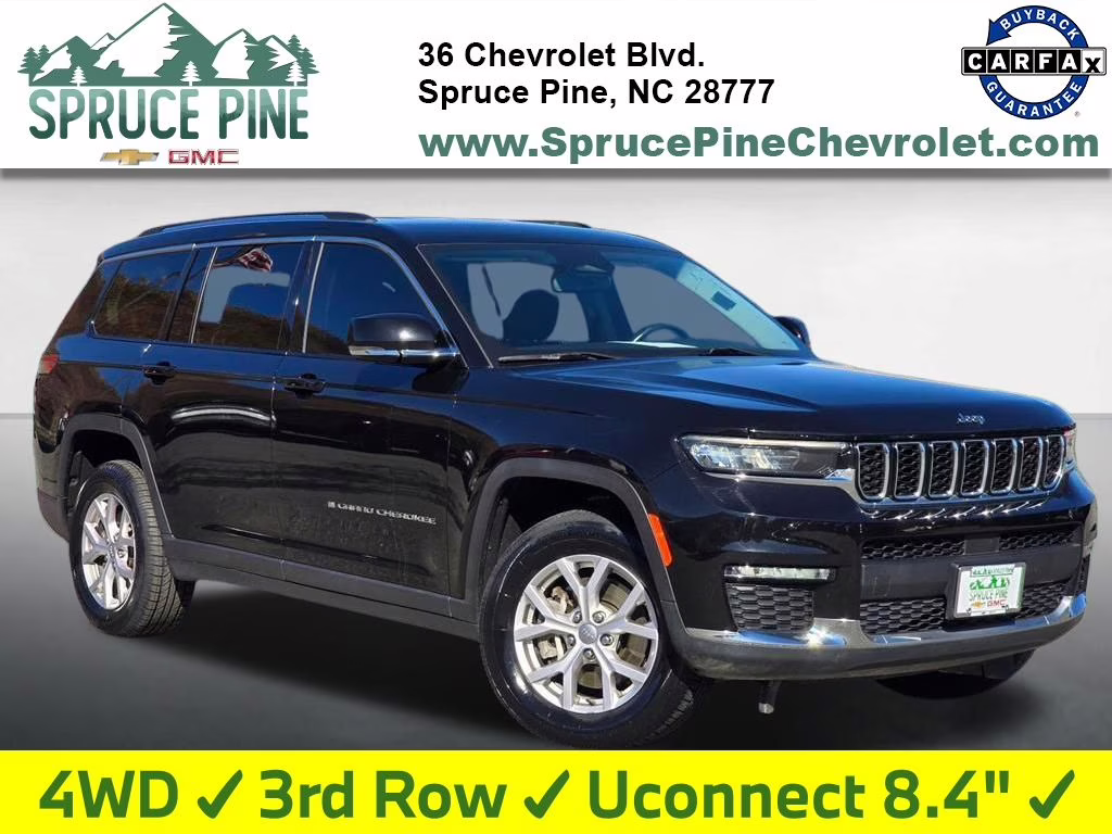 2021 Diamond Black Crystal Pearlcoat Jeep Grand Cherokee L Limited 4X4 SUV