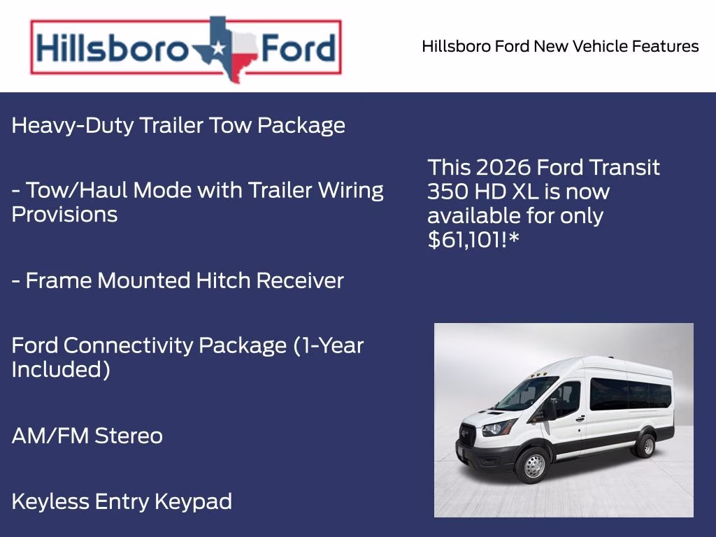 2026 Oxford White Ford Transit-350 XL RWD Crossover