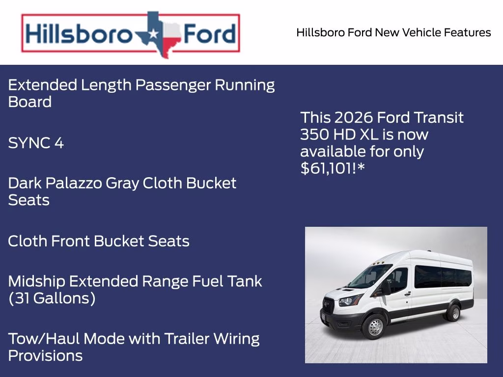 2026 Oxford White Ford Transit-350 XL RWD Crossover