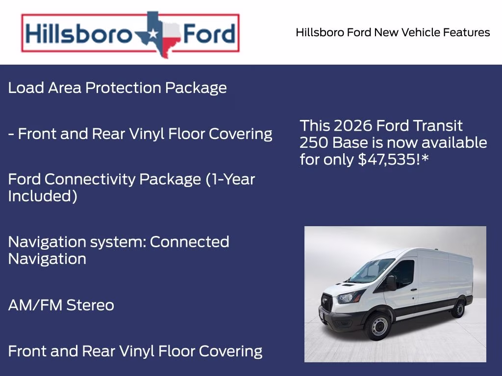 2026 Oxford White Ford Transit-250 Base RWD Van