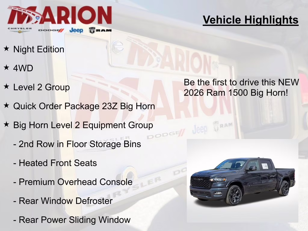 2026 Forged Blue Metallic Ram 1500 Big Horn/Lone Star 4X4 Truck