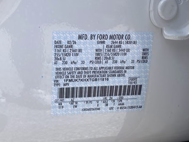 2026 Star White Metallic Tri-Coat Ford Explorer ST-Line RWD SUV