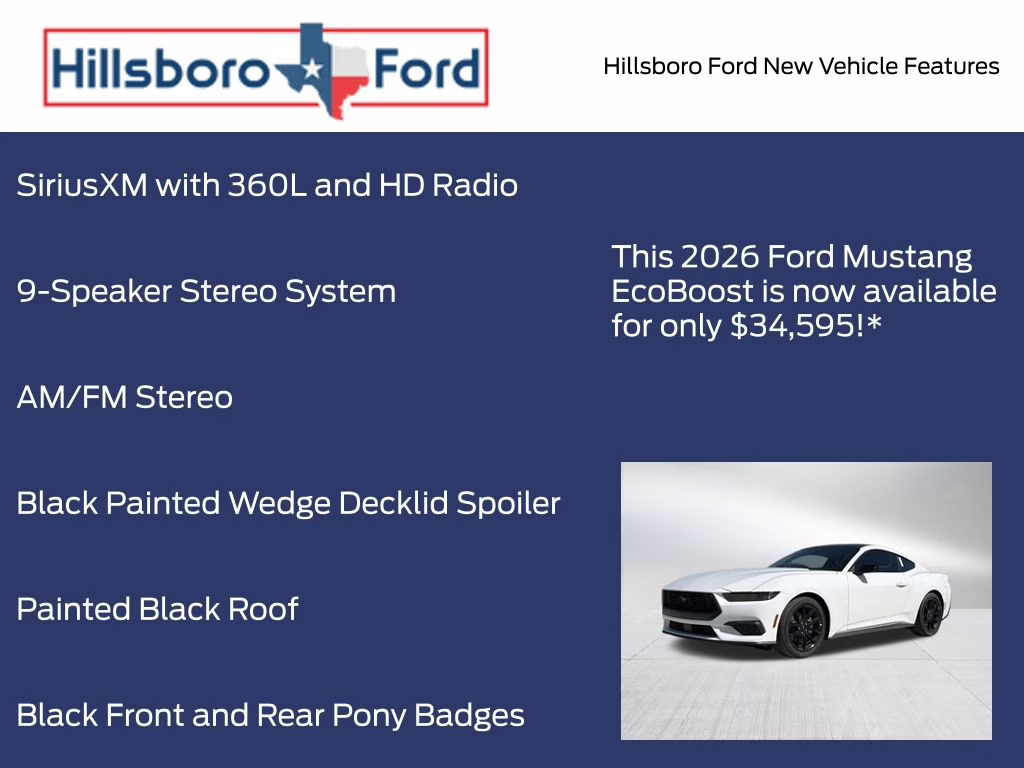 2026 Oxford White Ford Mustang EcoBoost RWD Coupe