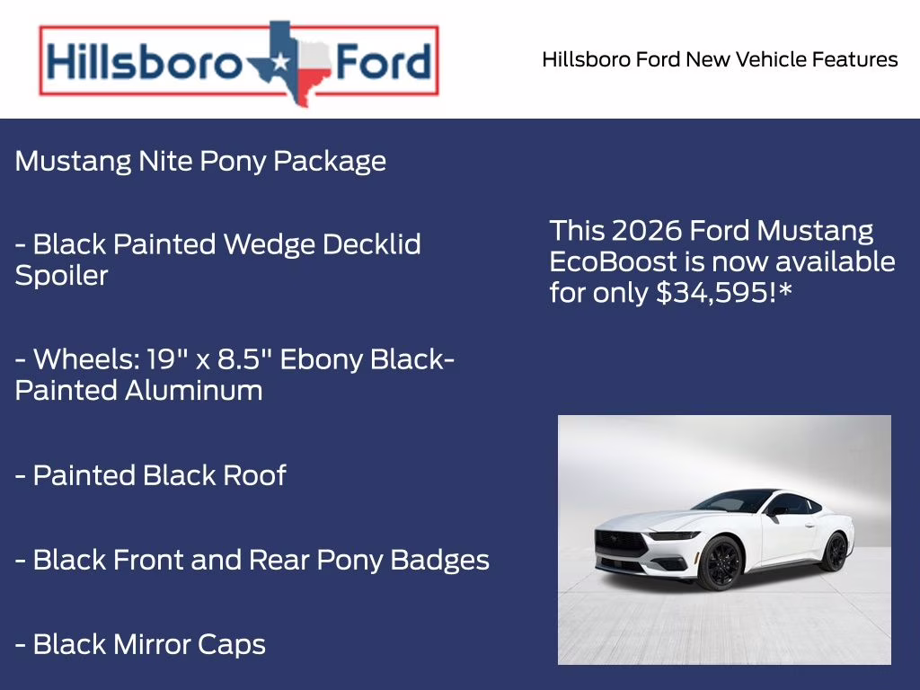 2026 Oxford White Ford Mustang EcoBoost RWD Coupe