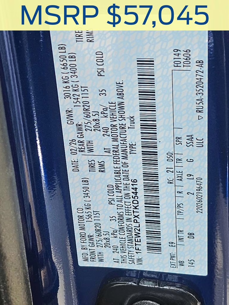 2026 Argon Blue Metallic Ford F-150 STX 4X4 Truck