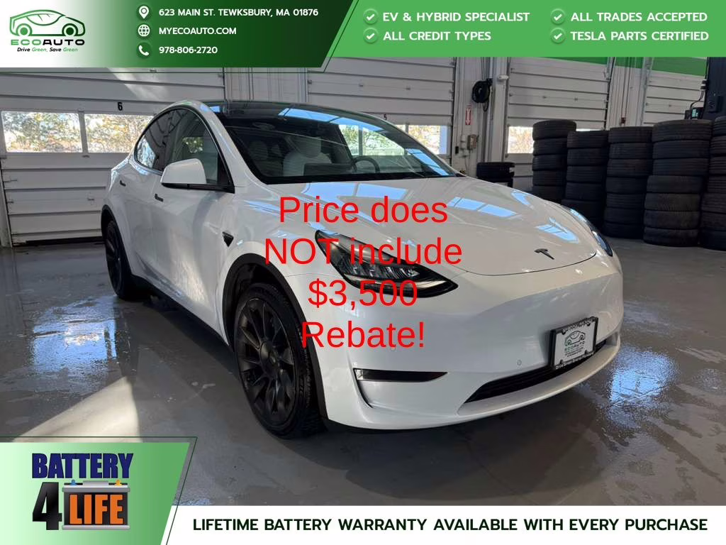 2021 Pearl White Multi-Coat Tesla Model Y Long Range AWD SUV