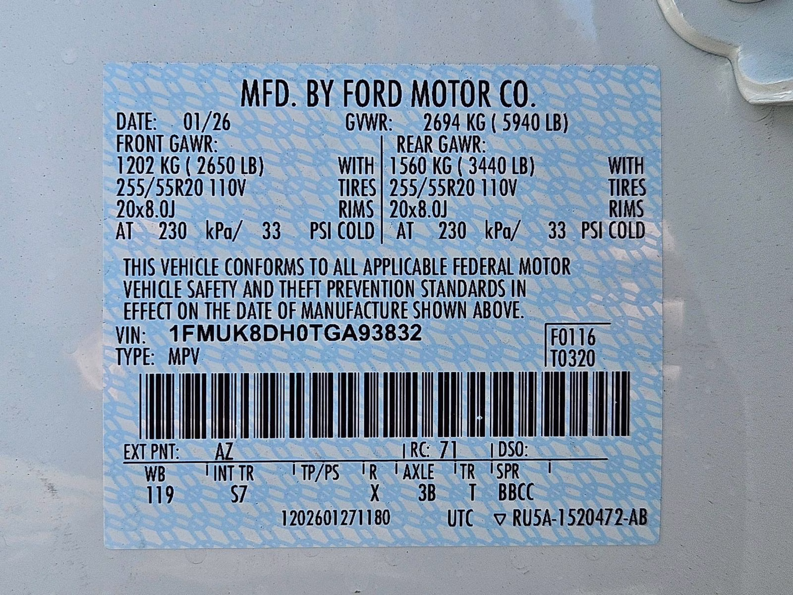 2026 White Metallic Ford Explorer Active 4X4 SUV