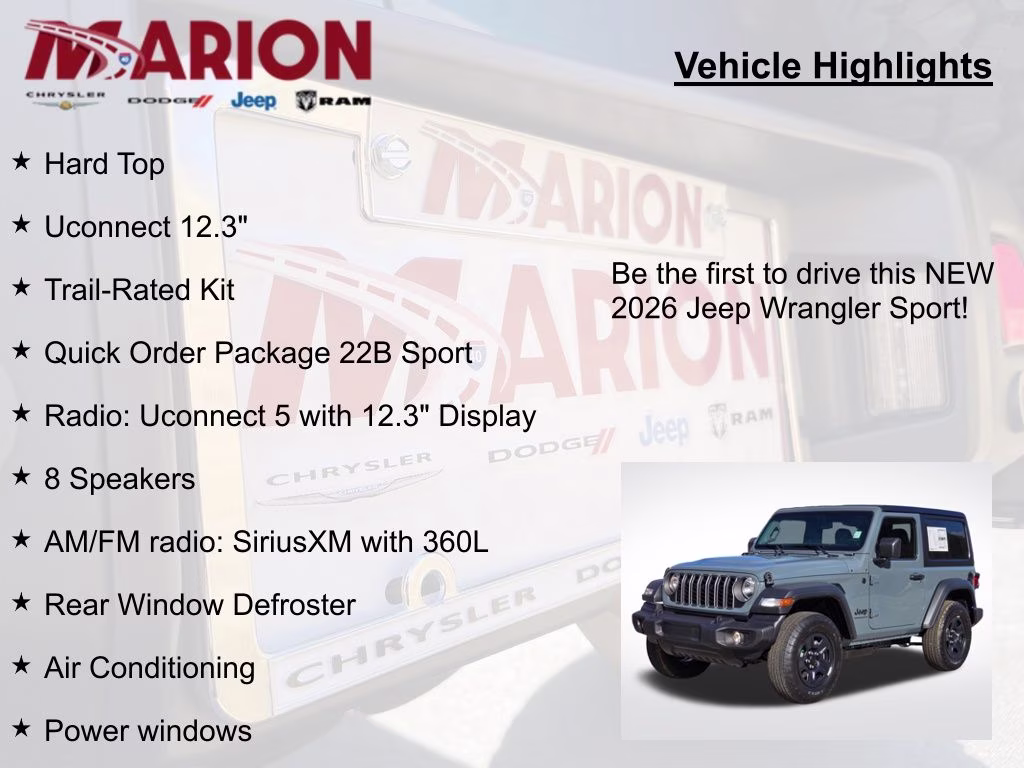 2026 Anvil Clear Coat Jeep Wrangler Sport 4X4 SUV