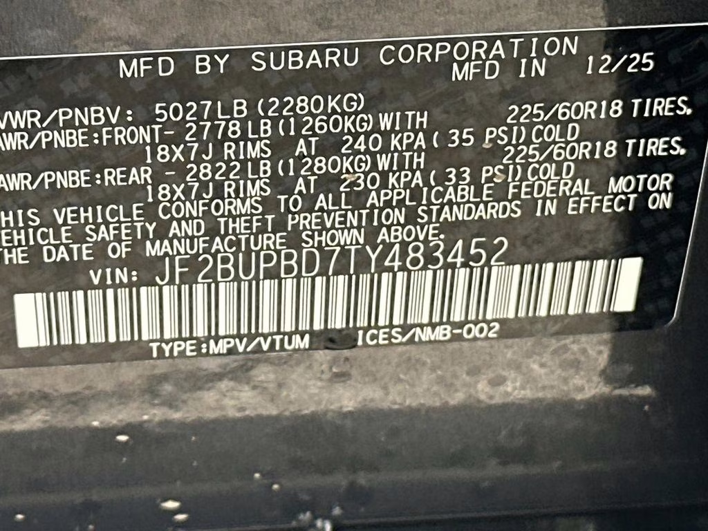 2026 Magnetite Gray Metallic Subaru Outback Premium AWD SUV