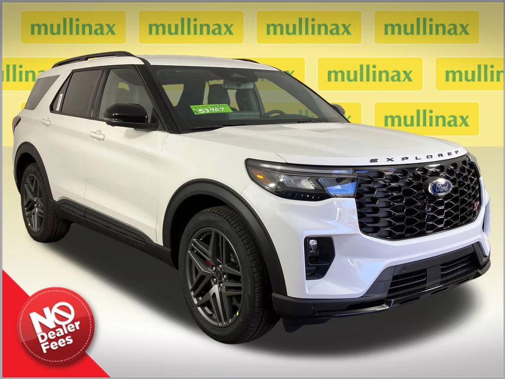 2026 Star White Metallic Tri-Coat Ford Explorer ST RWD SUV
