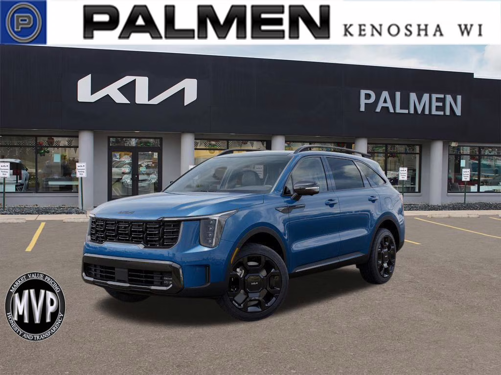 2026 Mineral Blue Kia Sorento Hybrid X-Line SX Prestige AWD SUV