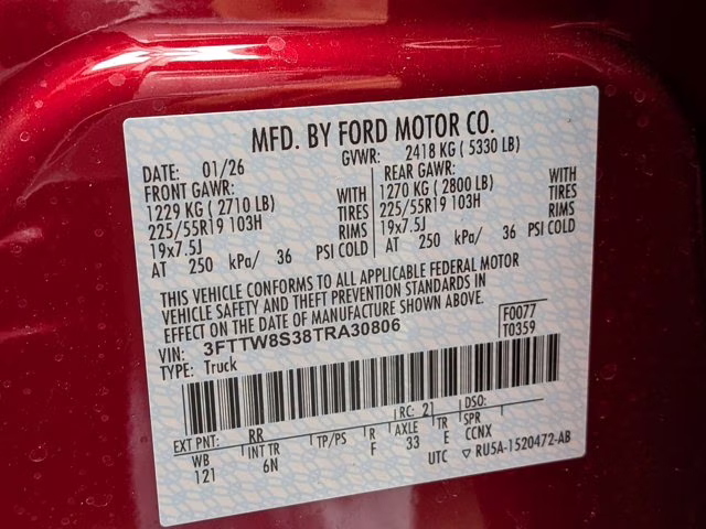 2026 Ruby Red Metallic Ford Maverick LARIAT AWD Truck