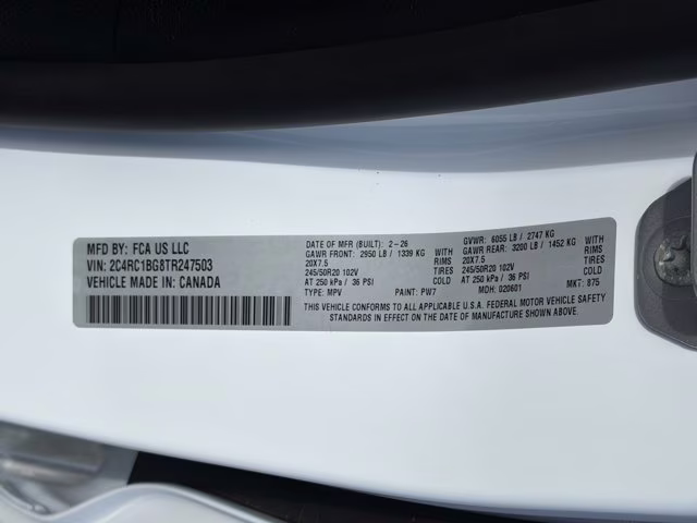 2026 Bright White Clearcoat Chrysler Pacifica Select FWD Van