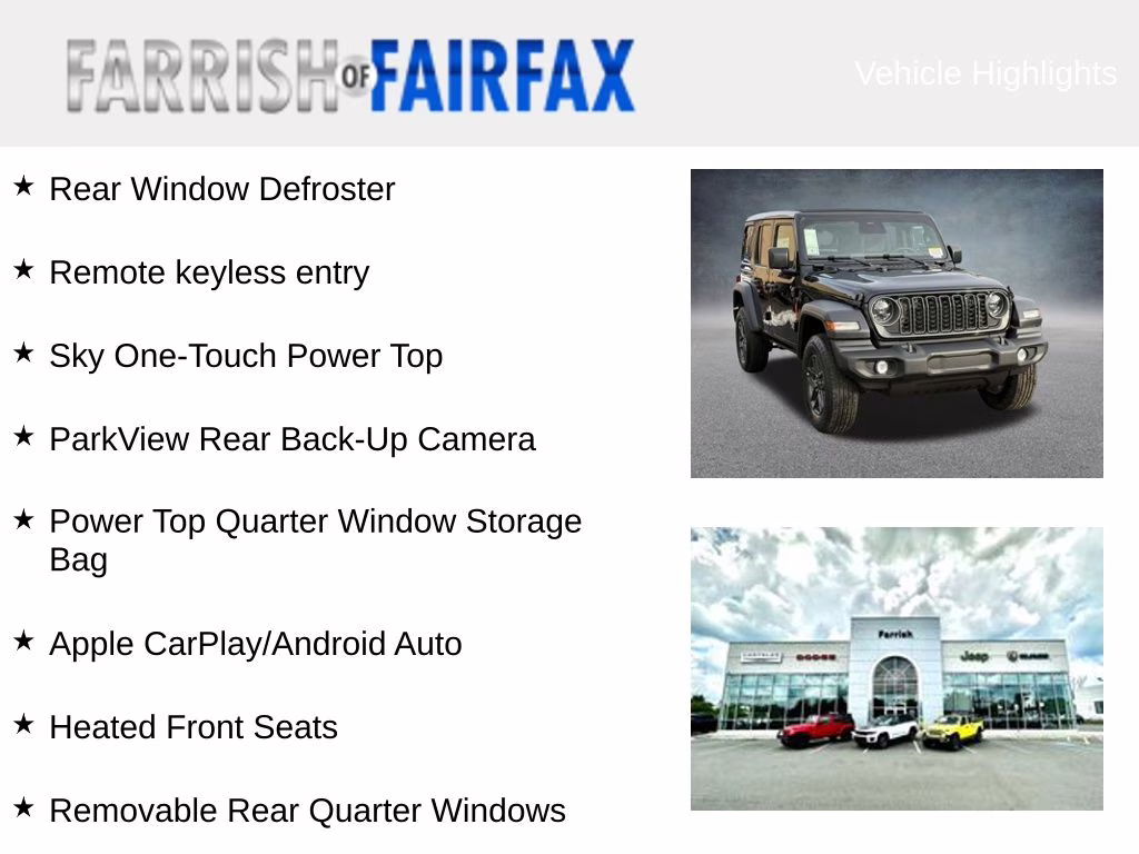 2026 Black Clearcoat Jeep Wrangler Sport S 4X4 SUV