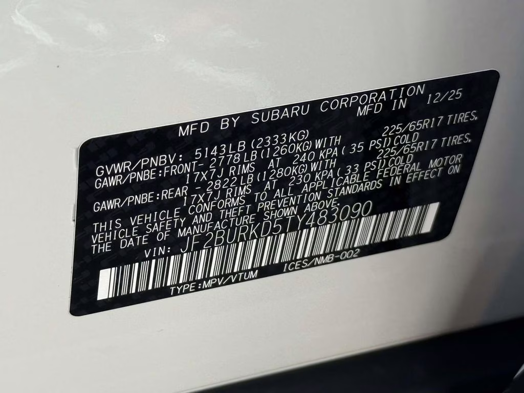 2026 Crystal White Pearl Subaru Outback Wilderness AWD SUV