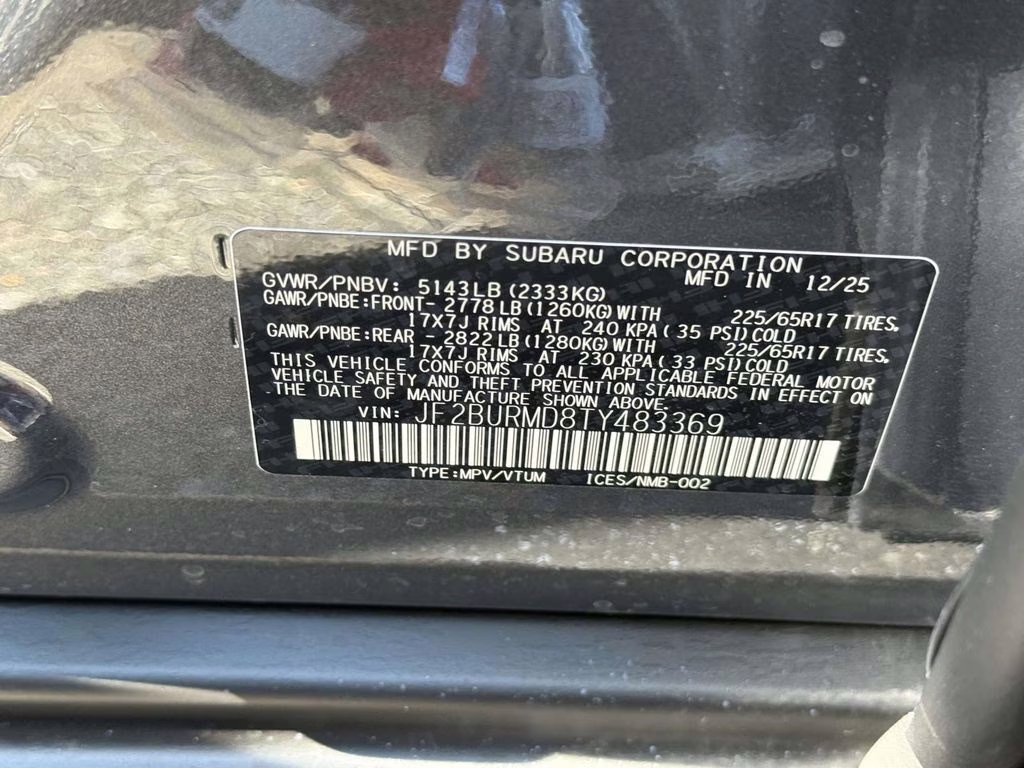 2026 Magnetite Gray Metallic Subaru Outback Wilderness AWD SUV