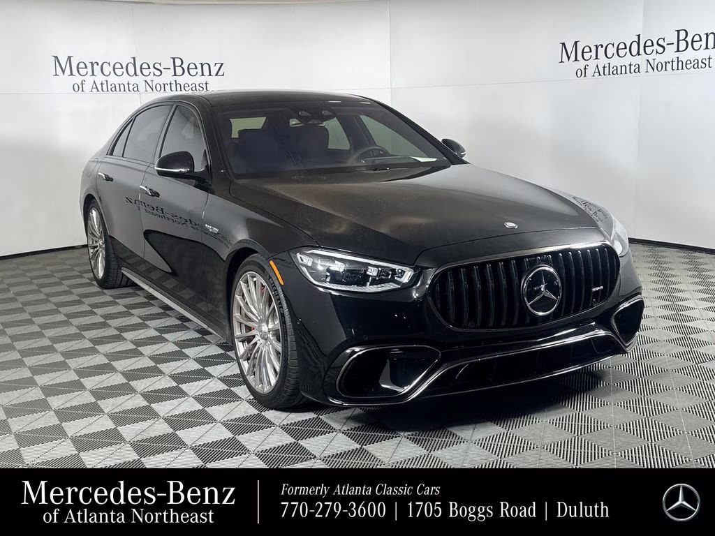 2026 Obsidian Black/MANUFAKTUR Moonlight White Mercedes-Benz S-Class S 63 E AMG AWD Sedan