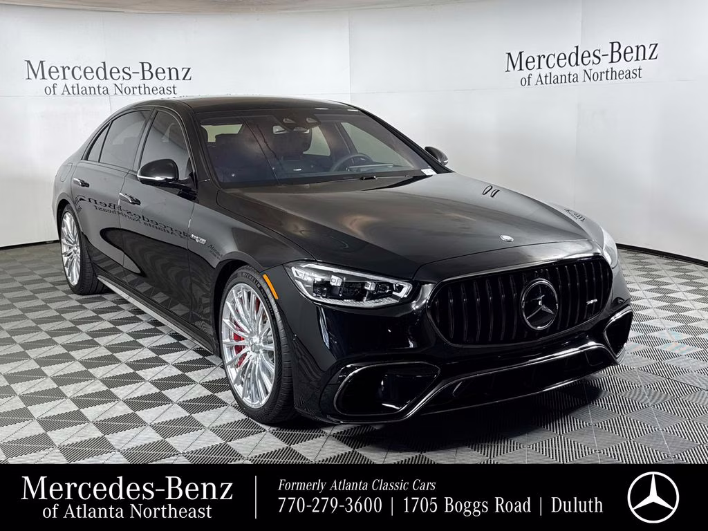 2026 Obsidian Black/MANUFAKTUR Moonlight White Mercedes-Benz S-Class S 63 E AMG AWD Sedan