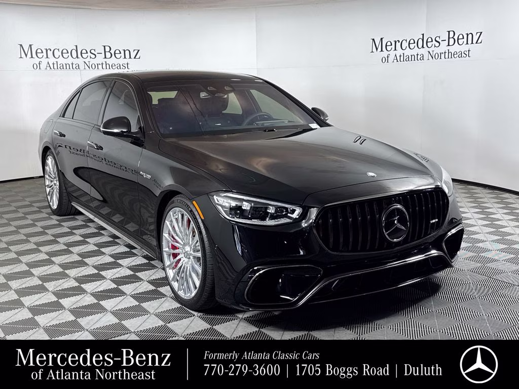2026 Obsidian Black/MANUFAKTUR Moonlight White Mercedes-Benz S-Class S 63 E AMG AWD Sedan