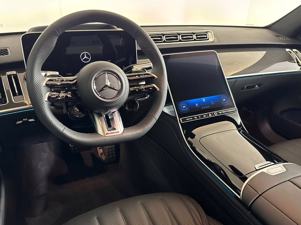 2026 Obsidian Black/MANUFAKTUR Moonlight White Mercedes-Benz S-Class S 63 E AMG AWD Sedan