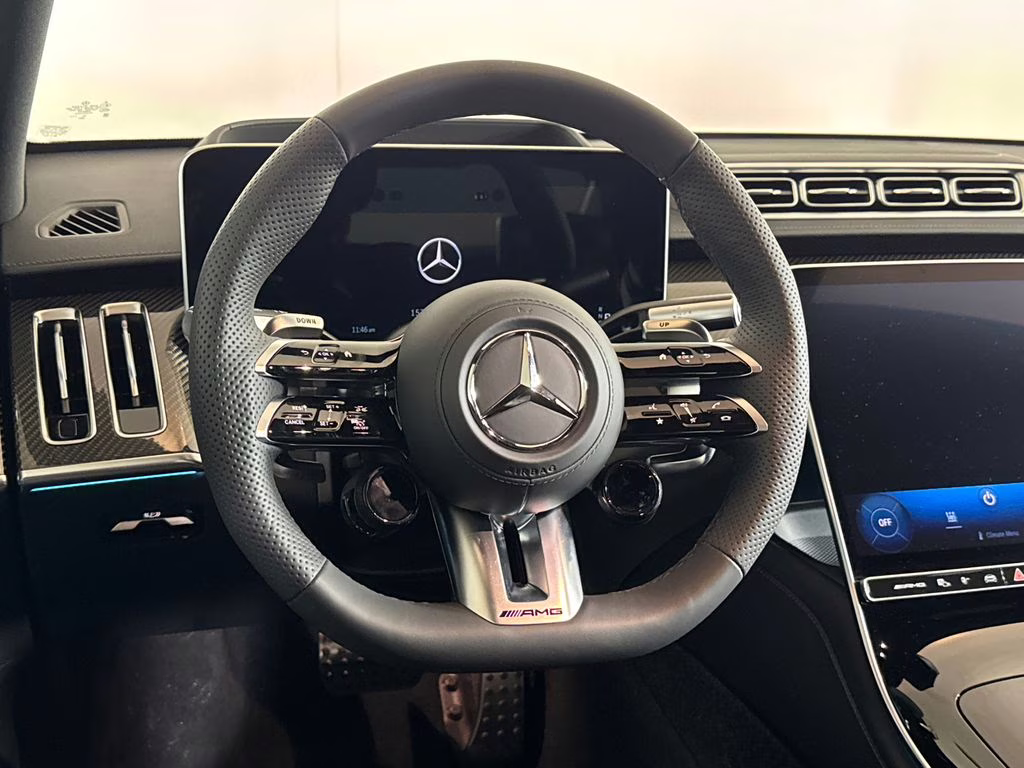 2026 Obsidian Black/MANUFAKTUR Moonlight White Mercedes-Benz S-Class S 63 E AMG AWD Sedan