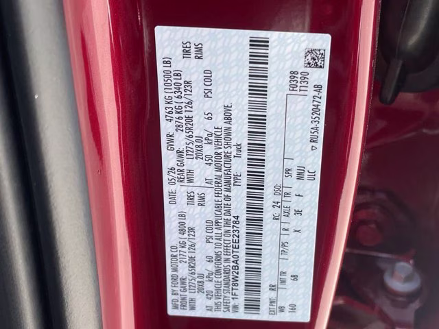2026 Ruby Red Metallic Tinted Clearcoat Ford Super Duty F-250 SRW LARIAT 4X4 Truck